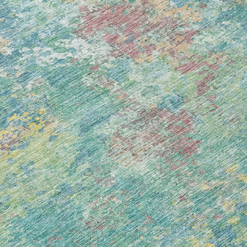 Machine Washable Indoor/Outdoor Brathwaite ACN2166 Abstract Rug, Rectangle 10' x 14'