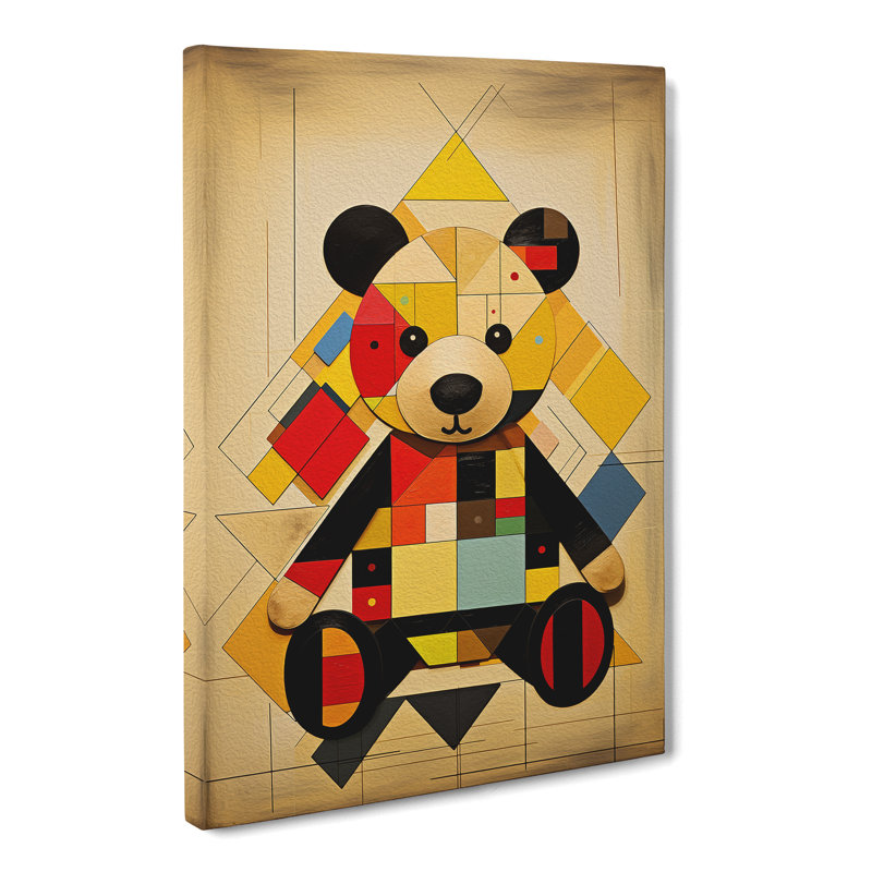 Teddy Bear Constructivism No.2 - Art Prints - Wrapped Canvas, 50cm H x 35cm W x 3cm D