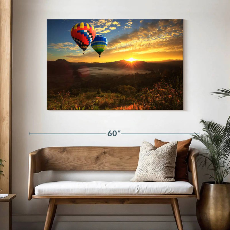 Montgolfières Mehar au lever du soleil, H 32 po x l 48 po