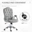 Chaise de bureau Vinsetto, chaise d'ordinateur en velours, chaise de bureau capitonnée