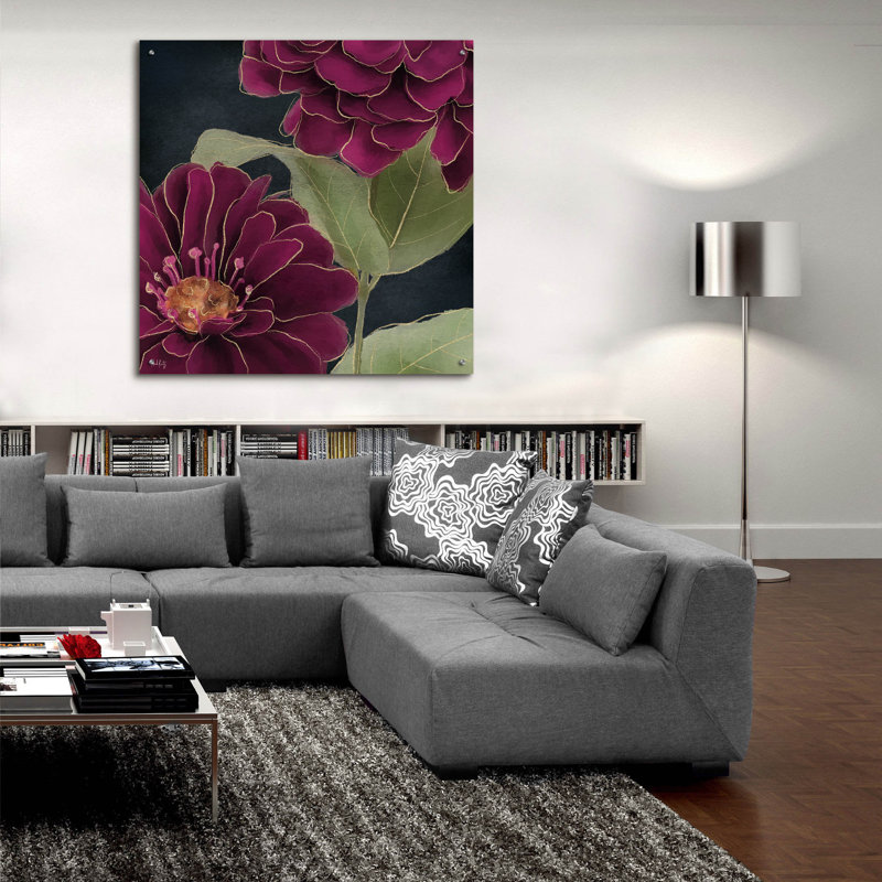 Art mural en verre épique «Bourgogne Bourgogne 2» par Heidi Kuntz, 36 po x 36 po, H 36 po x l 36 po