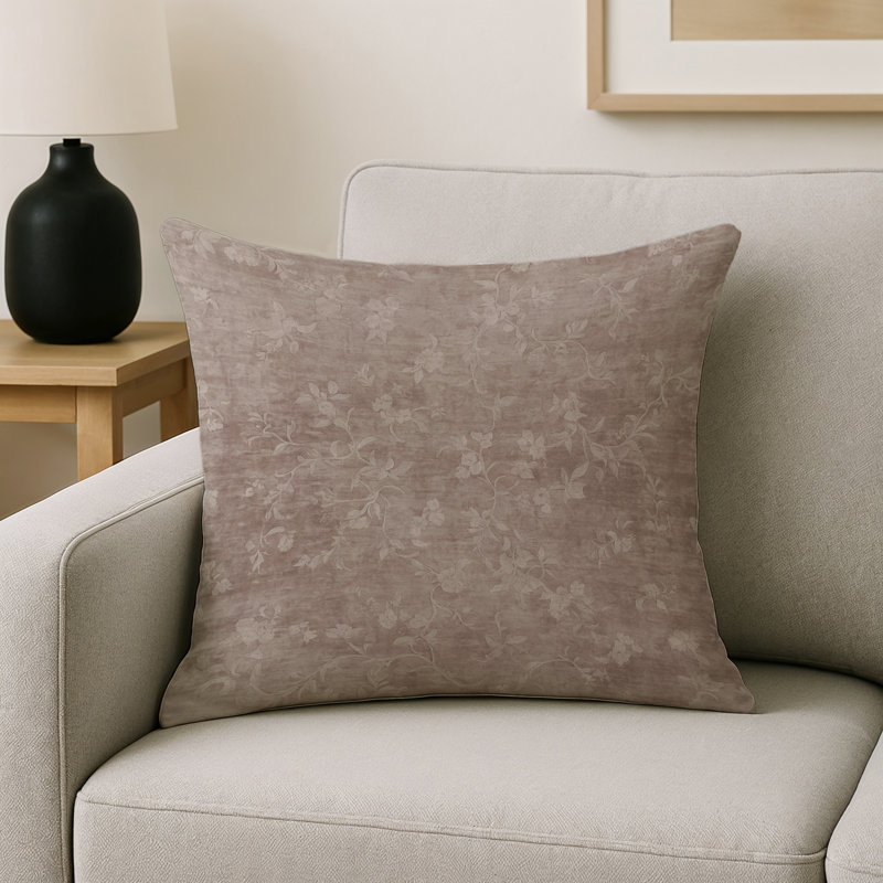 Coussin décoratif intérieur et extérieur Modern, Brun / taupe / ivoire géométrique, Carré 20 po