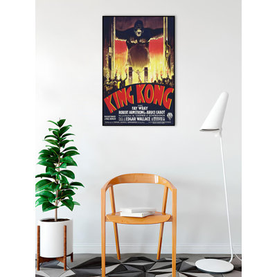  Officiellement licencié King Kong - film Gates (feu) - affiche d'art - 24 x 36 pouces - reproduction décorative - papier affiche - prêt à encadrer