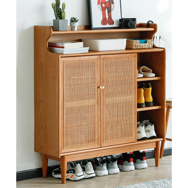 Rangement à chaussures minimaliste en bois massif