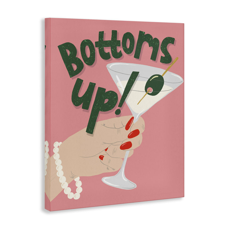  «Bottoms Up with Martini», art mural sur toile par Kristina Hultkrantz, H 30 po x l 24 po