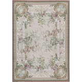 Hand-Knotted High-Quality Rose and Ivory Area Rug