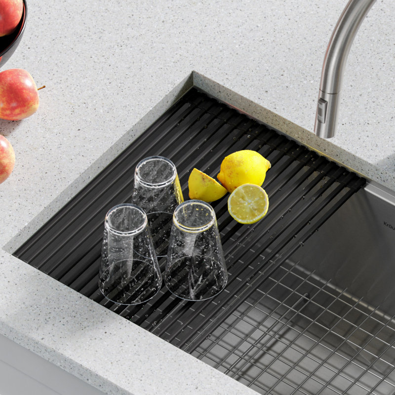 Black Stainless Steel Foldable Over-Sink Dish Drying Rack