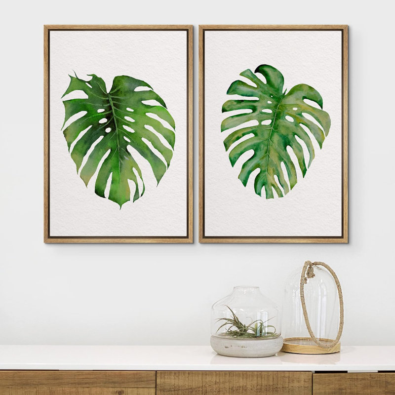 "Polygones Art déco" - 2 pièces, Naturel, H 24 po x l 16 po
