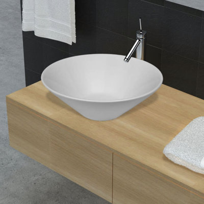 Belfry Bathroom 268mm L Glossy White Ceramic Circular Sink