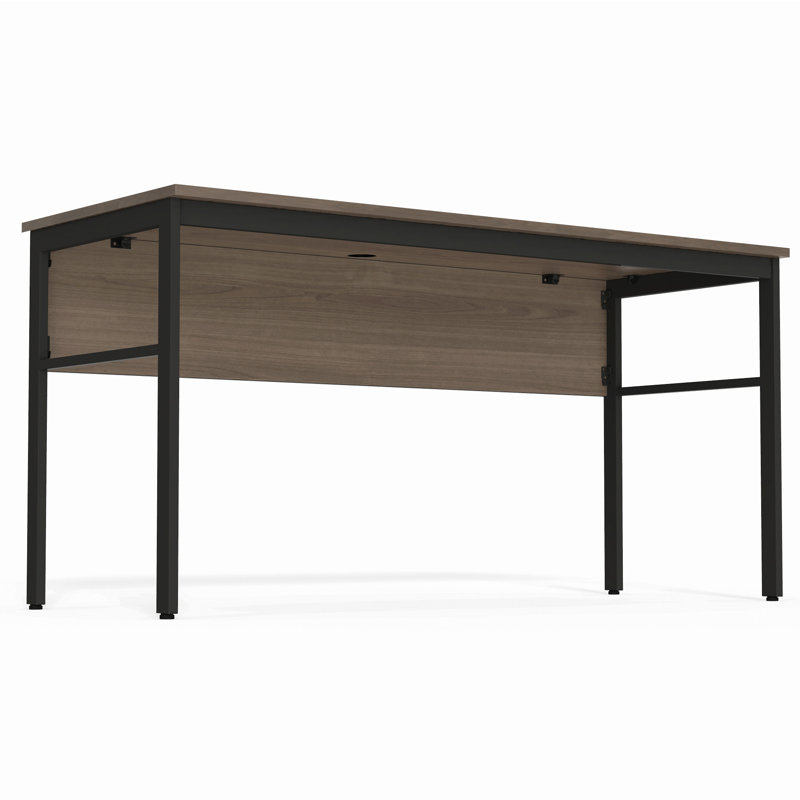 Bureau d'ordinateur Urban Home Office, l 60 po x P 20 po x H 30 po, finition stratifiée noyer naturel, assemblage facile sans outil, trou de gestion des câbles