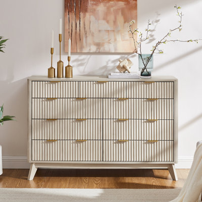 Commode 9 tiroirs avec plateau en faux marbre, meuble télé pour le salon et rangement pour la chambre à coucher
