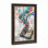 Art mural antique sur toile encadré doré pour le salon, la chambre à coucher, le bureau ou le vestibule - décoration murale décorative avec abstrait coloré