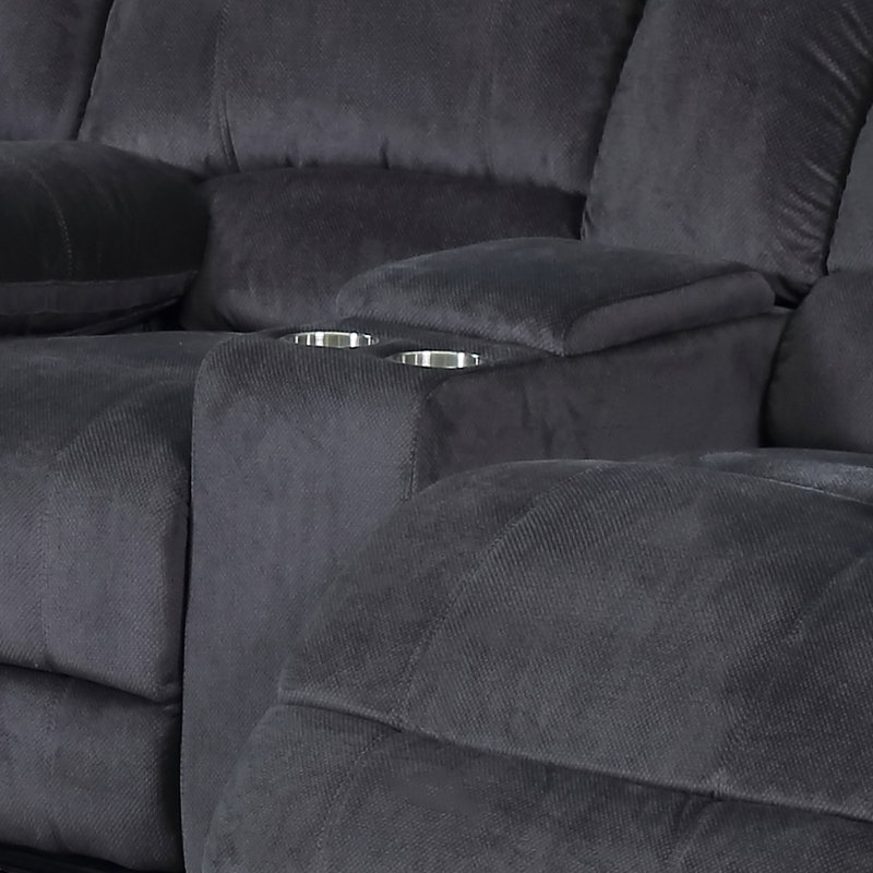Lerch Upholstered Reclining L-Shaped Sectional Right Hand Facing, Gray