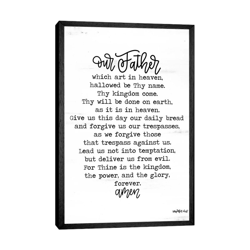 Lord's Prayer by Imperfect Dust - Print on Canvas, 101.6 cm H x 66.04 cm W, Black Framed Canvas