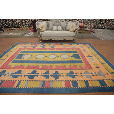 Geometric Oriental Vegetable Dye Area Rug 9x12
