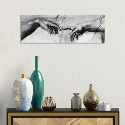 The Creation Of Adam V by Michelangelo - Wrapped Canvas Panoramic Painting