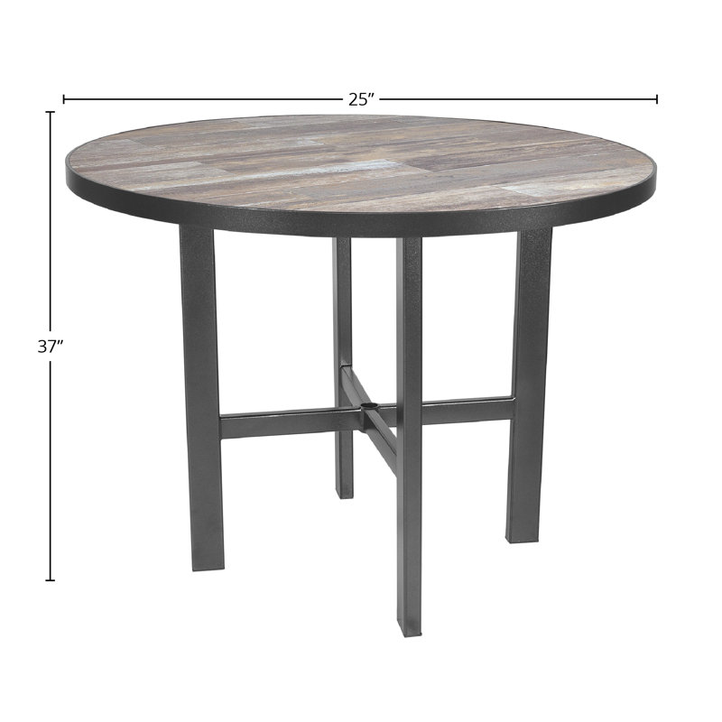 Tables Outdoor Round Bar Table, Canyon Taupe, Graphite, 39 H" W x 42" W x 42" D