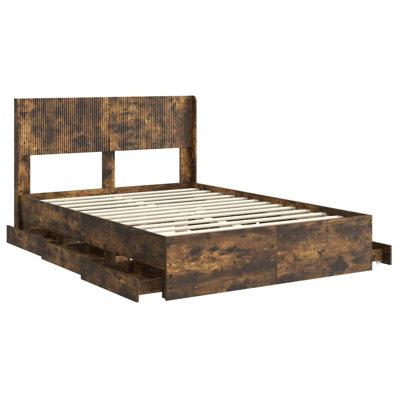 Bed, Double (4'6), Smoked Oak