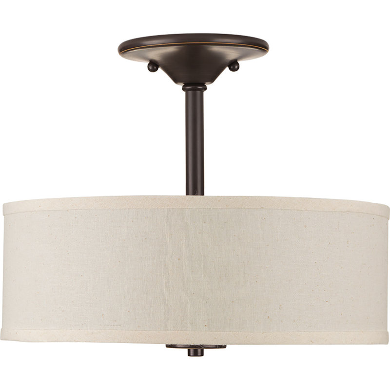 Armindo Fabric Semi Flush Mount, Antique Bronze
