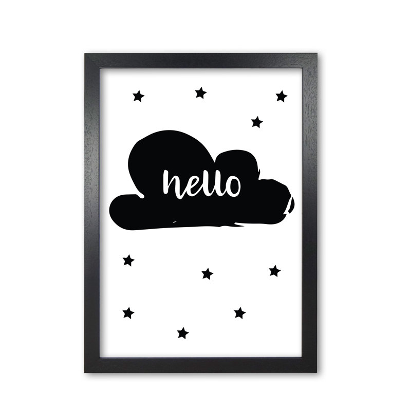 Hello Cloud - Print, Black Grain Frame, 42 cm H x 30 cm W x 5 cm D