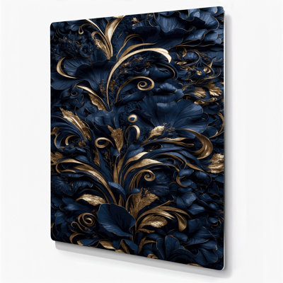 Abstract Florals 2 Grey Metal Wall Art
