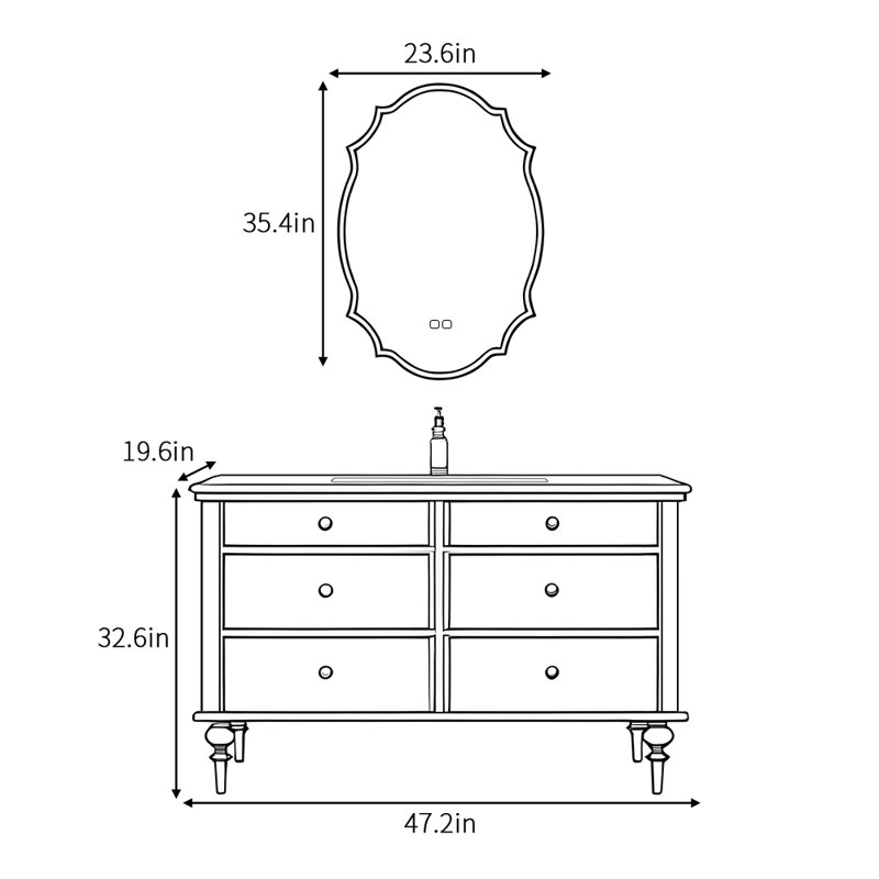 French minimalist retro bathroom cabinet