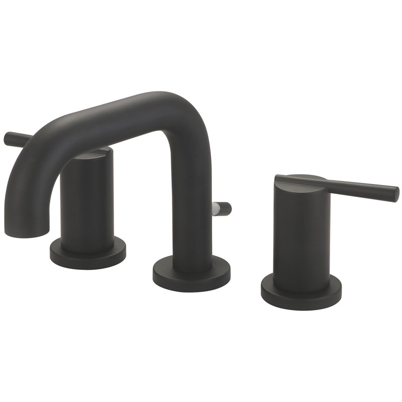 Widespread 2-handle Bathroom Faucet with Drain Assembly, Matte Black