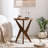 Jahey Solid Wood Crossed Legs Round End Table with Smooth Top and Sturdy Four-Leg Base-808331084