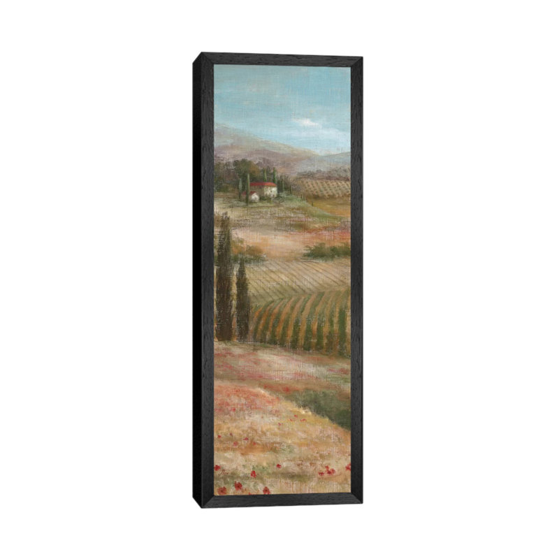 Valley VIew I by Nan - Panoramic Painting on Canvas, Black Framed, 30.48 cm H x 91.44 cm W