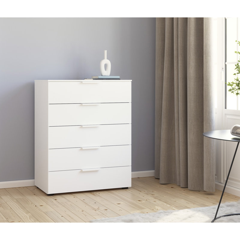 Flipp 5 - Drawer Chest of Drawers, Alpine White/White