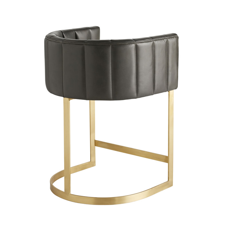 Tatum Upholstered Stool, Short Stool (21" Seat Height), Graphite
