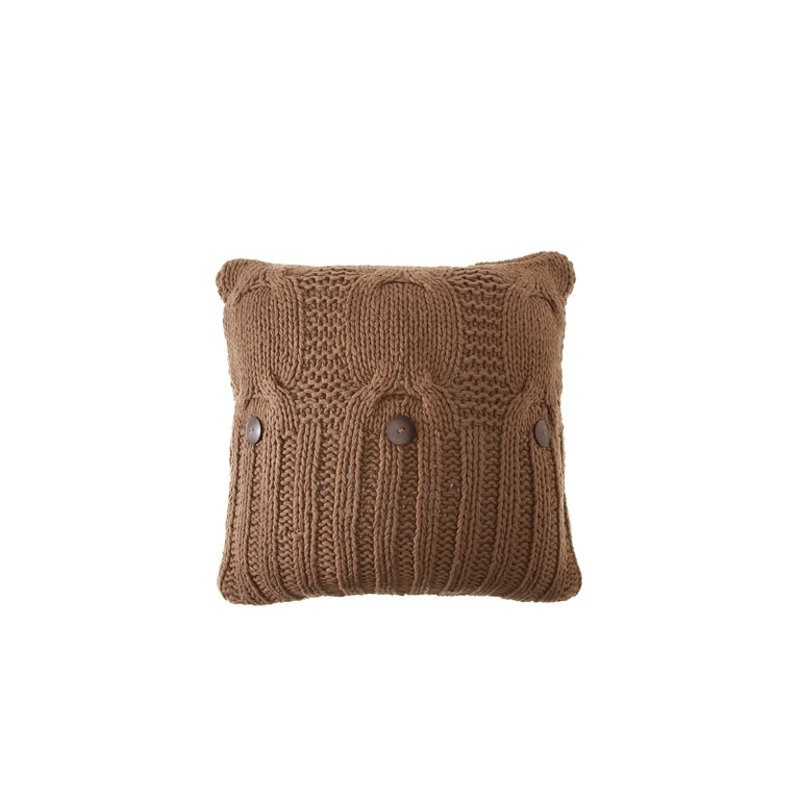 Coussin Wildomar, 20 po x 20 po, Noyer brun