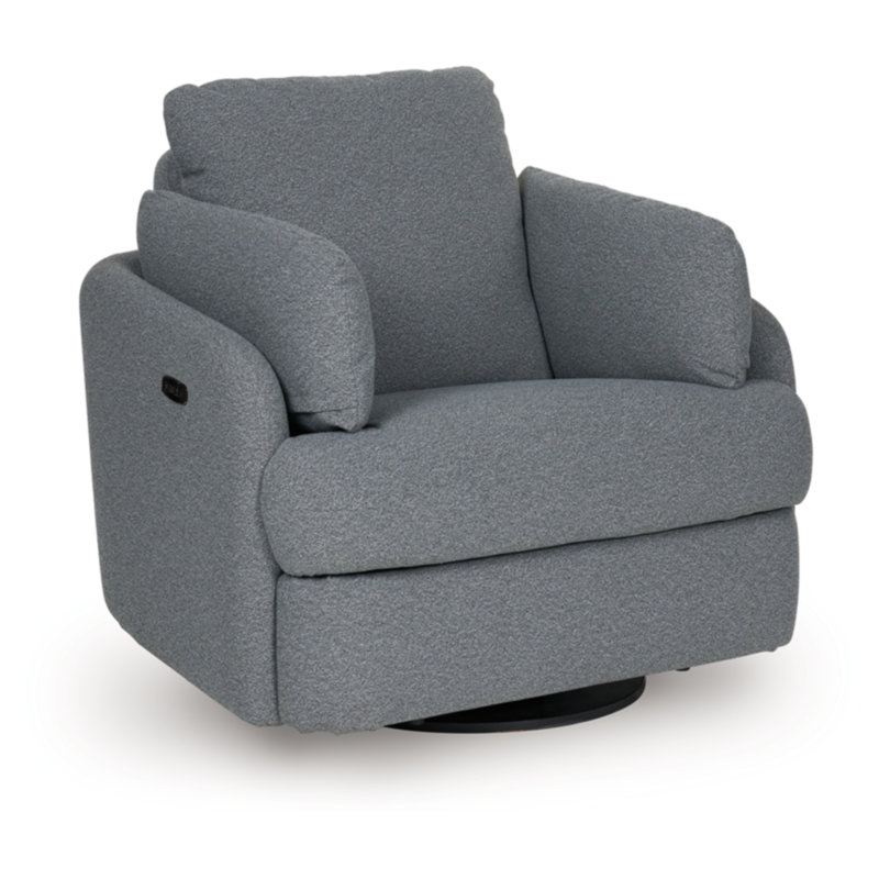Alainmont Next-Gen Nuvella Swivel Power Recliner, Gray