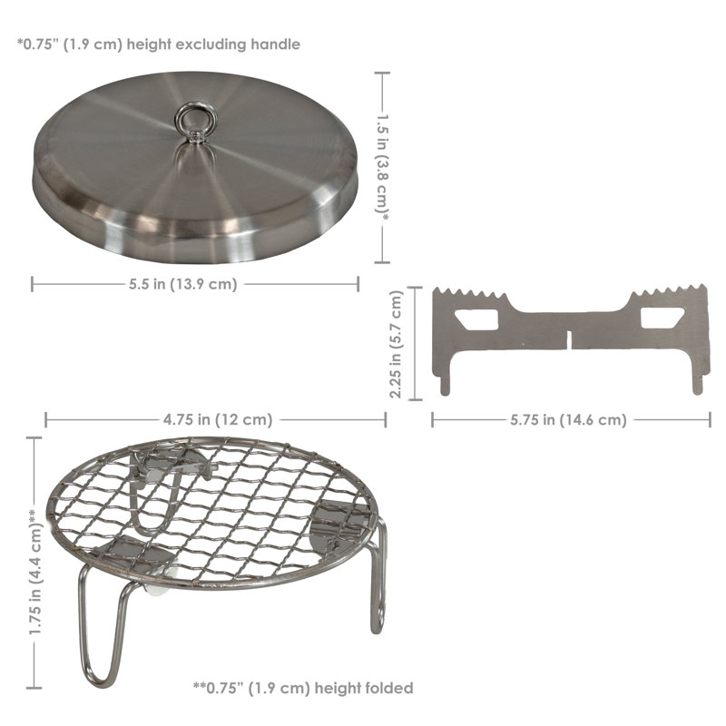 Compact Stainless Steel Smokeless Fire Pit Accessory Kit