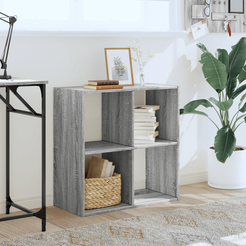 Selven 68.5cm H x 68.5cm W Bookcase, Grey Sonoma