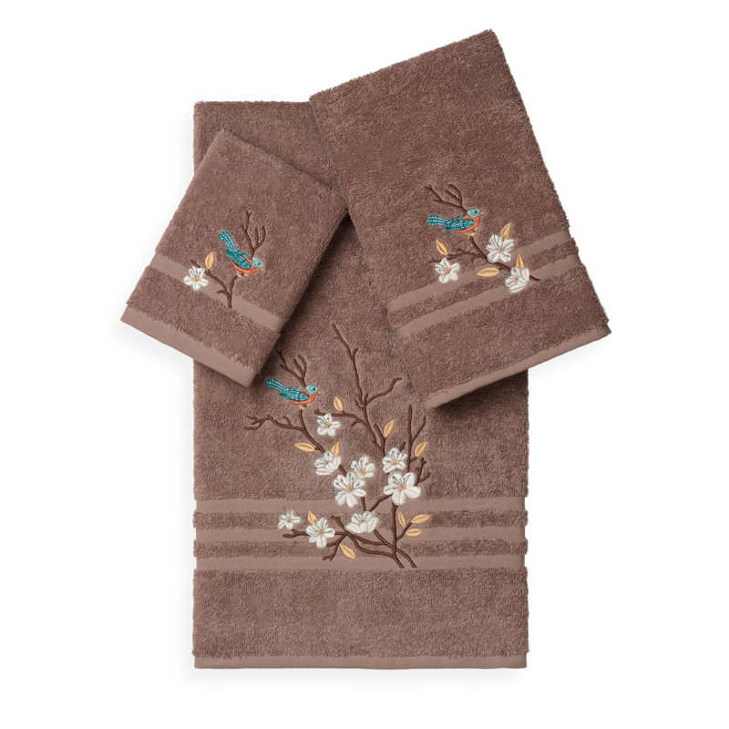 Spring Time 3 Piece Towel Set, Latte