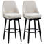 Ensemble de 2 tabourets de bar, tabourets de bar pivotants à 360 ° modernes, chaises de cuisine rembourrées d'une hauteur de siège de 29,5 pouces avec pieds et repose-pieds en acier