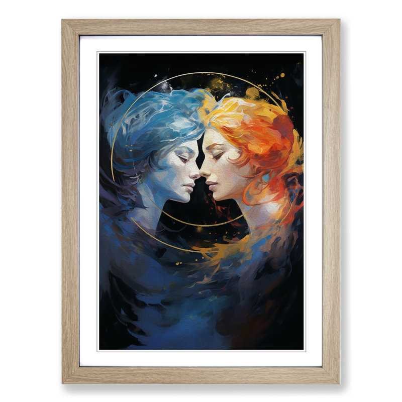 Single Picture Frame Print on Wood, 46cm H x 34cm W, Oak Framed