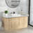 19" x 12" White Ceramic Semi-Recessed Bathroom Sink, Rectangular Drop-In/Vessel Vanity Basin with 1.75" Standard Drain, Modern Semi-Inset Lavatory Sink for Bathroom, Easy to Clean