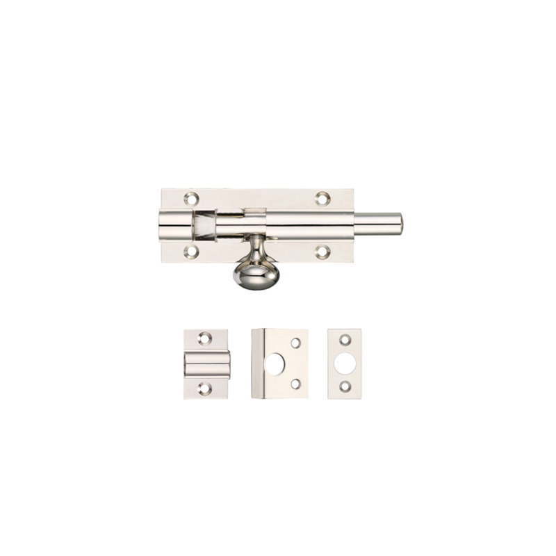 Architectural Barrel Bolt, 7.5cm H x 3cm W x 1.5cm D, Polished Nickel