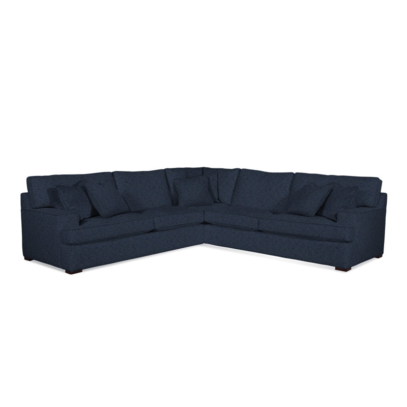 Canapé modulaire rembourré 3 pièces Sadie, Finition java, Rayures bleues / beiges 0209-61