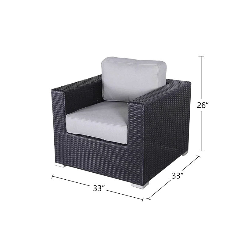 Chaise de patio entièrement assemblée avec coussins