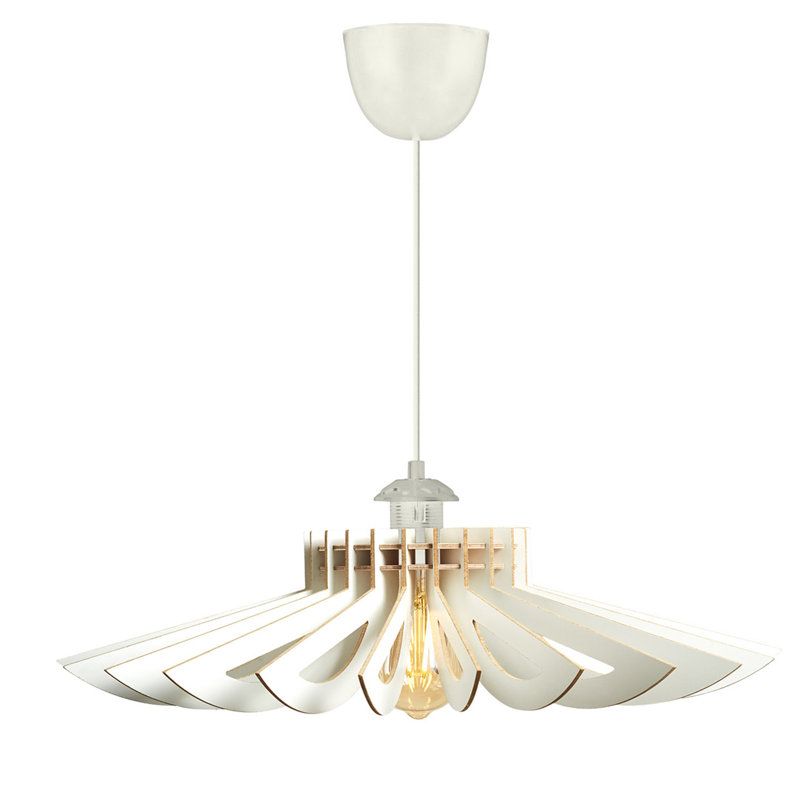 Lustre 2 lumières Johnnathon, Blanc, H 4,3 po x l 20,5 po x P 20,5 po