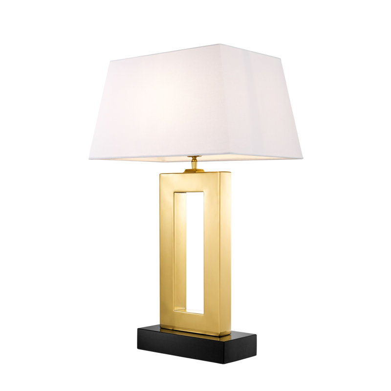 Arlington Table Lamp, White, Black/Silver