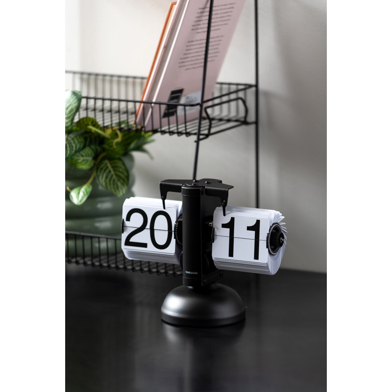 Analog Metal Quartz Tabletop Clock, White