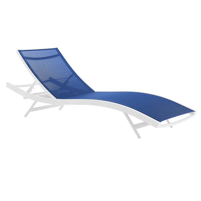 Chaise longue d'extérieur en filet Glimpse, Bleu marine