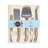 French Home Laguiole 5 Piece Cheese Knife, Fork and Slicer Set, Mixed Metals