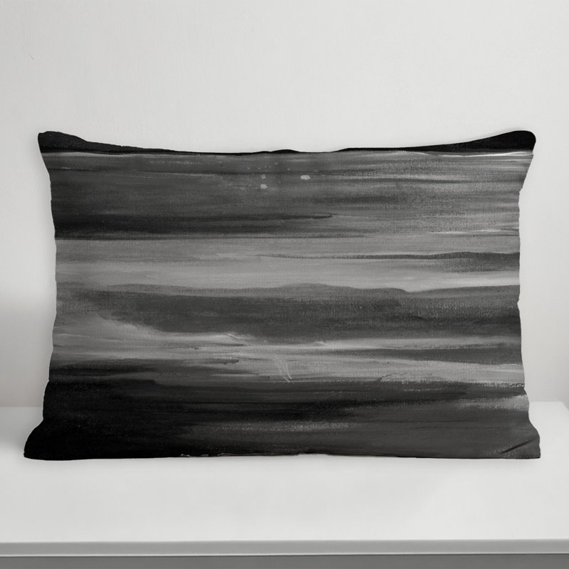 Abstract Outdoor Reversible Throw Pillow, Gray, Abstract 2
