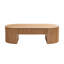 Table basse ovale de style Mid-Century moderne avec tiroir de rangement, élégant design en bois noir