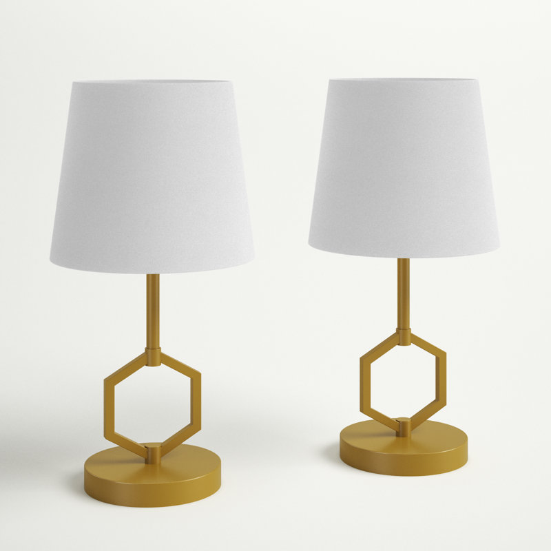 Lampes de table 17 po H 17,75 po or et blanc